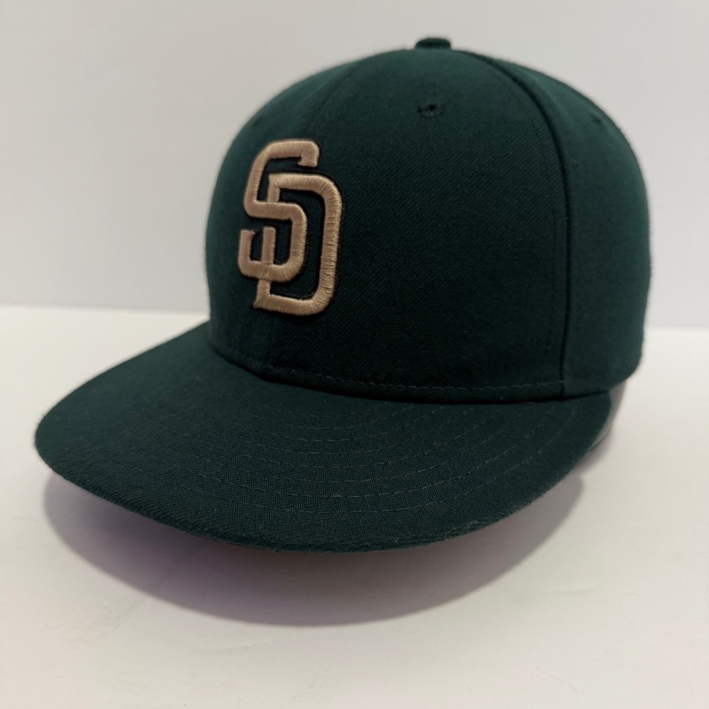 New Era 59FIFTY San Diego Padres Fitted Hat Size 7 Forest Green Tan MLB Cap